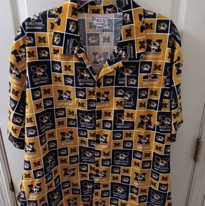 Vintage Toni Cavin Manufacturing Missouri Tigers Overall Print Shirt Men's Sz L